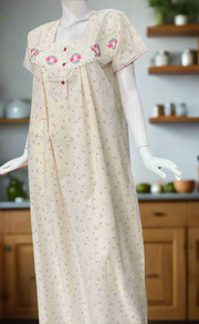 Peach Boutique Cotton Nighty . Pure Durable Cotton | Laces and Frills