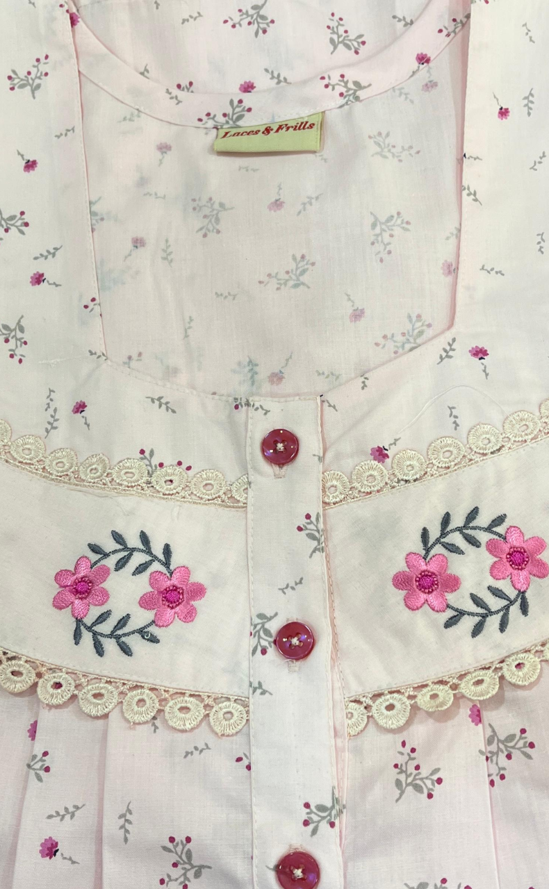 Peach Boutique Cotton Nighty . Pure Durable Cotton | Laces and Frills - Laces and Frills