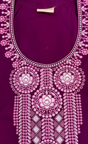 Violet Embroidery Soft Cotton Nighty. Soft Breathable Fabric | Laces and Frills - Laces and Frills