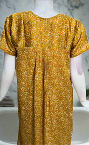 Yellow Tiny Flora Satin Nighty. Soft Silky Satin | Laces and Frills