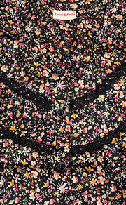 Black Tiny Flora Satin Nighty. Soft Silky Satin | Laces and Frills