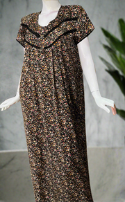 Black Tiny Flora Satin Nighty. Soft Silky Satin | Laces and Frills