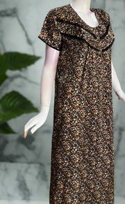 Black Tiny Flora Satin Nighty. Soft Silky Satin | Laces and Frills