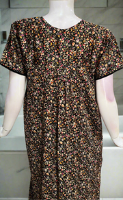 Black Tiny Flora Satin Nighty. Soft Silky Satin | Laces and Frills