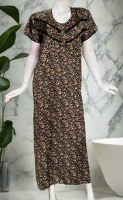 Black Tiny Flora Satin Nighty. Soft Silky Satin | Laces and Frills