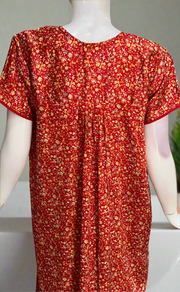 Red Tiny Flora Satin Nighty. Soft Silky Satin | Laces and Frills