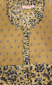 Beige Kalamkari Print Pure Cotton Nighty. Pure Durable Cotton | Laces and Frills