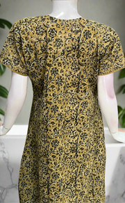 Beige Kalamkari Print Pure Cotton Nighty. Pure Durable Cotton | Laces and Frills