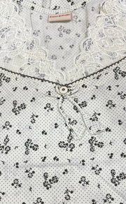 Light Pista Green Floral Pure Cotton Nighty. Pure Durable Cotton | Laces and Frills