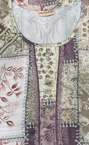 Peach/Beige Garden Satin Nighty. Soft Silky Satin | Laces and Frills