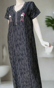 Navy Blue Stripes Spun Nighty. Flowy Spun Fabric | Laces and Frills