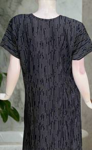 Navy Blue Stripes Spun Nighty. Flowy Spun Fabric | Laces and Frills