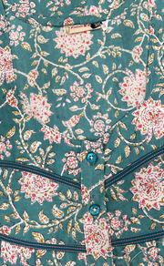 Sea Green Garden Pure Cotton Nighty. Pure Durable Cotton | Laces and Frills