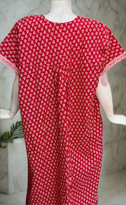 Red Buds Pure Cotton Nighty. Pure Durable Cotton | Laces and Frills