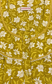 Lime Green Garden Pure Cotton Nighty. Pure Durable Cotton | Laces and Frills