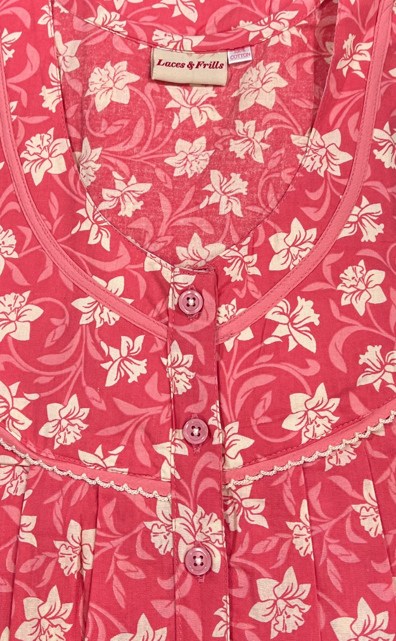 Peach Garden Pure Cotton Nighty. Pure Durable Cotton | Laces and Frills