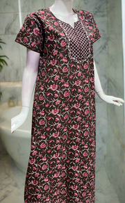 Brown Garden Pure Cotton Nighty. Pure Durable Cotton | Laces and Frills