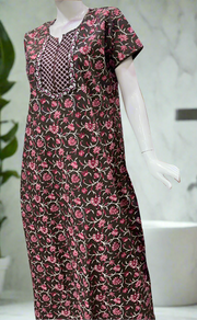 Brown Garden Pure Cotton Nighty. Pure Durable Cotton | Laces and Frills