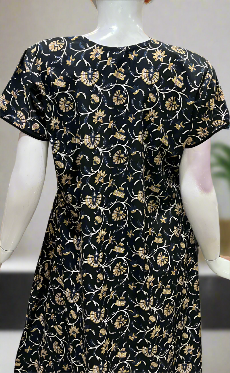 Black Garden Pure Cotton Nighty. Pure Durable Cotton | Laces and Frills