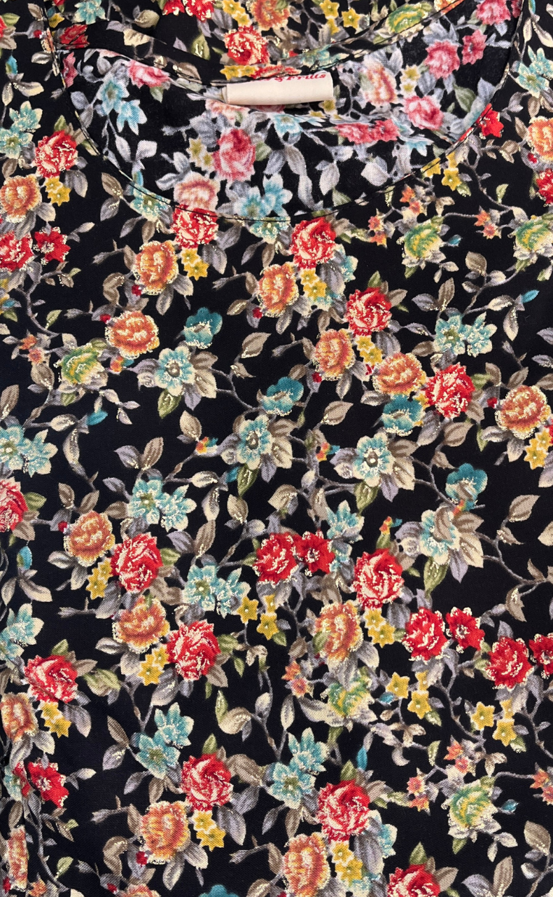 Black Garden Rayon Feeding Nursing Nighty. Flowy Rayon Fabric | Laces and Frills