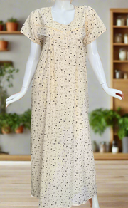 Peach Tiny Floral Boutique Cotton Nighty . Pure Durable Cotton | Laces and Frills