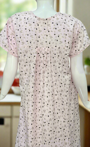 Pink Tiny Floral Boutique Cotton Nighty . Pure Durable Cotton | Laces and Frills