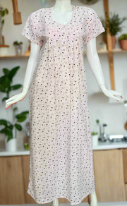 Pink Tiny Floral Boutique Cotton Nighty . Pure Durable Cotton | Laces and Frills