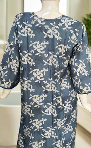 Green Leafy Spun Long Sleeves Nighty. Flowy Spun Fabric | Laces and Frills