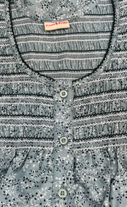 Pista Green Smocking Spun Nighty. Flowy Spun Fabric | Laces and Frills