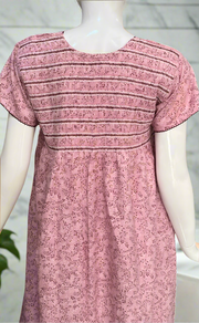 Pink Smocking Spun Nighty. Flowy Spun Fabric | Laces and Frills