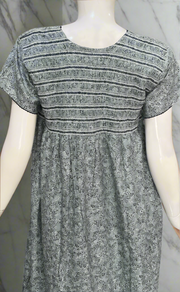 Grey Smocking Spun Nighty. Flowy Spun Fabric | Laces and Frills