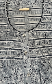 Grey Smocking Spun Nighty. Flowy Spun Fabric | Laces and Frills