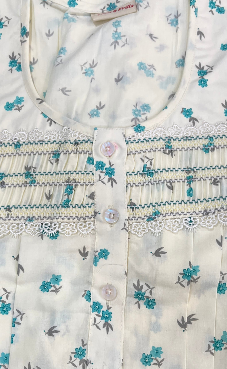Light Yellow Boutique Cotton Nighty . Pure Durable Cotton | Laces and Frills