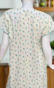 Light Yellow Boutique Cotton Nighty . Pure Durable Cotton | Laces and Frills