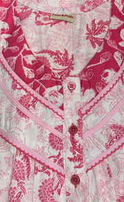 Pink Floral Pure Cotton Nighty. Pure Durable Cotton | Laces and Frills