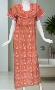 Mustard Garden Pure Cotton Nighty. Pure Durable Cotton | Laces and Frills