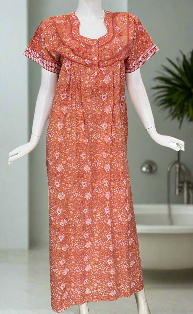 Mustard Garden Pure Cotton Nighty. Pure Durable Cotton | Laces and Frills