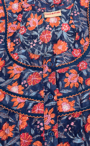 Blue Floral Pure Cotton Nighty. Pure Durable Cotton | Laces and Frills