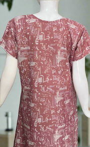 Pink Embroidery Spun Nighty. Flowy Spun Fabric | Laces and Frills