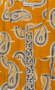 Yellow Paisley Print Full Open Pure Cotton Nighty. Pure Cotton | Laces and Frills
