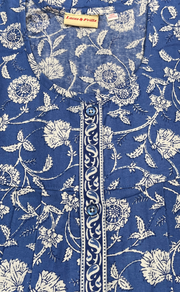 Blue Garden Full Open Pure Cotton Nighty. Pure Cotton | Laces and Frills