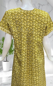Lime Green Paisley Print Full Open Pure Cotton Nighty. Pure Cotton | Laces and Frills