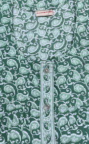 Pista Green Paisley Print Full Open Pure Cotton Nighty. Pure Cotton | Laces and Frills