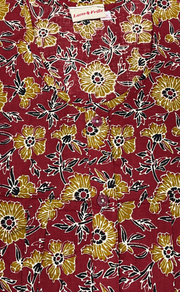 Maroon Garden Full Open Pure Cotton Nighty. Pure Cotton | Laces and Frills