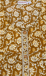 Yellow Garden Full Open Pure Cotton Nighty. Pure Cotton | Laces and Frills