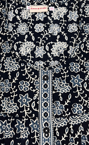 Black Garden Full Open Pure Cotton Nighty. Pure Cotton | Laces and Frills