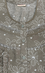 Beige Garden Soft Cotton Nighty. Soft Breathable Fabric | Laces and Frills - Laces and Frills