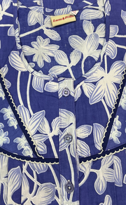 Blue Garden Pure Cotton Nighty. Pure Durable Cotton | Laces and Frills - Laces and Frills