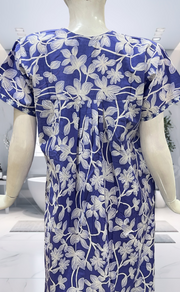 Blue Garden Pure Cotton Nighty. Pure Durable Cotton | Laces and Frills - Laces and Frills