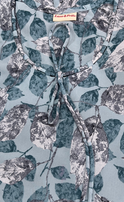 Teal Ocean Leafy Chiffon Nighty. Delicate Chiffon | Laces and Frills - Laces and Frills